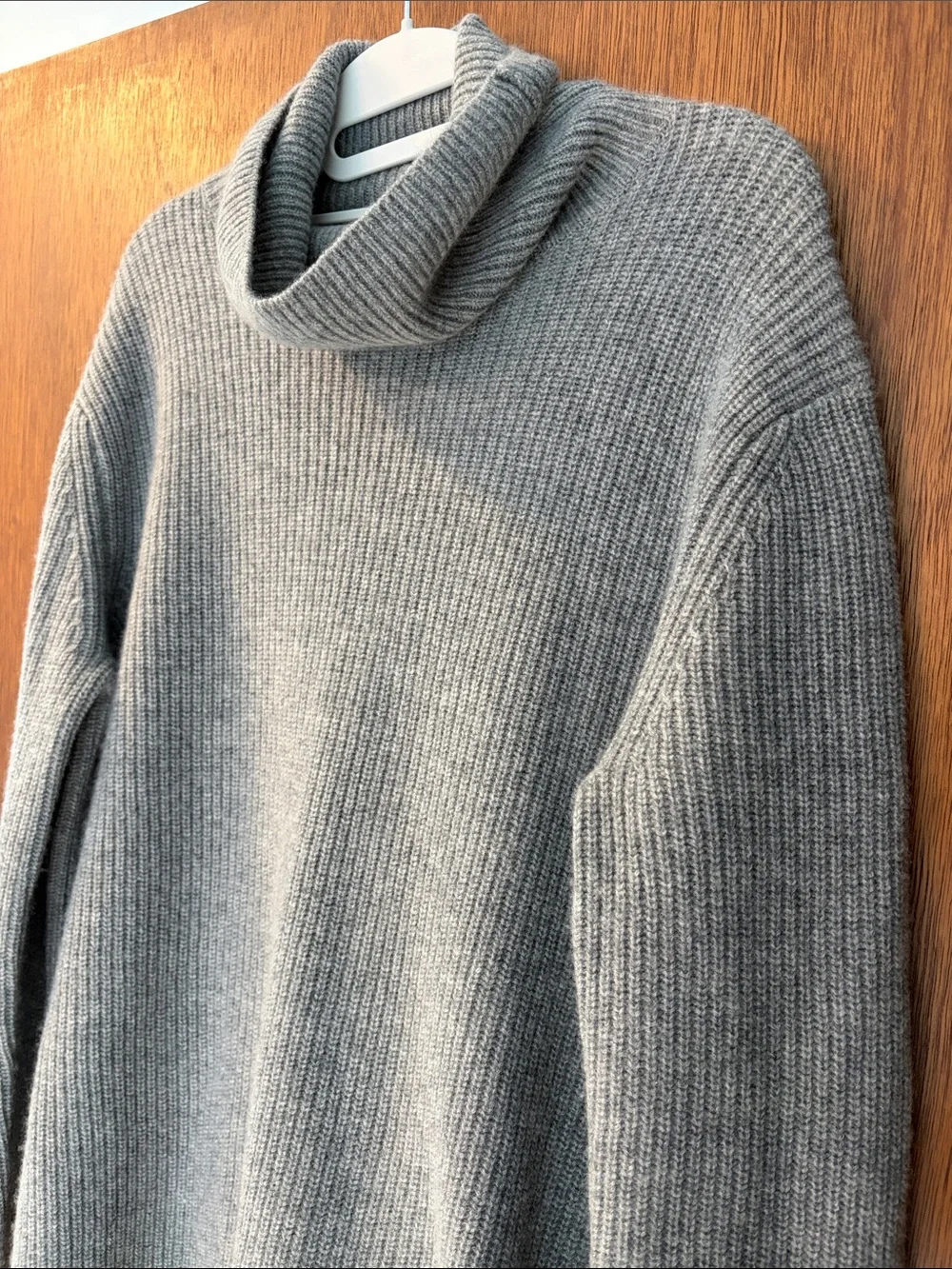 Quince Fisherman Turtleneck 100% Mongolian Cashmere Sweater Grey Size S